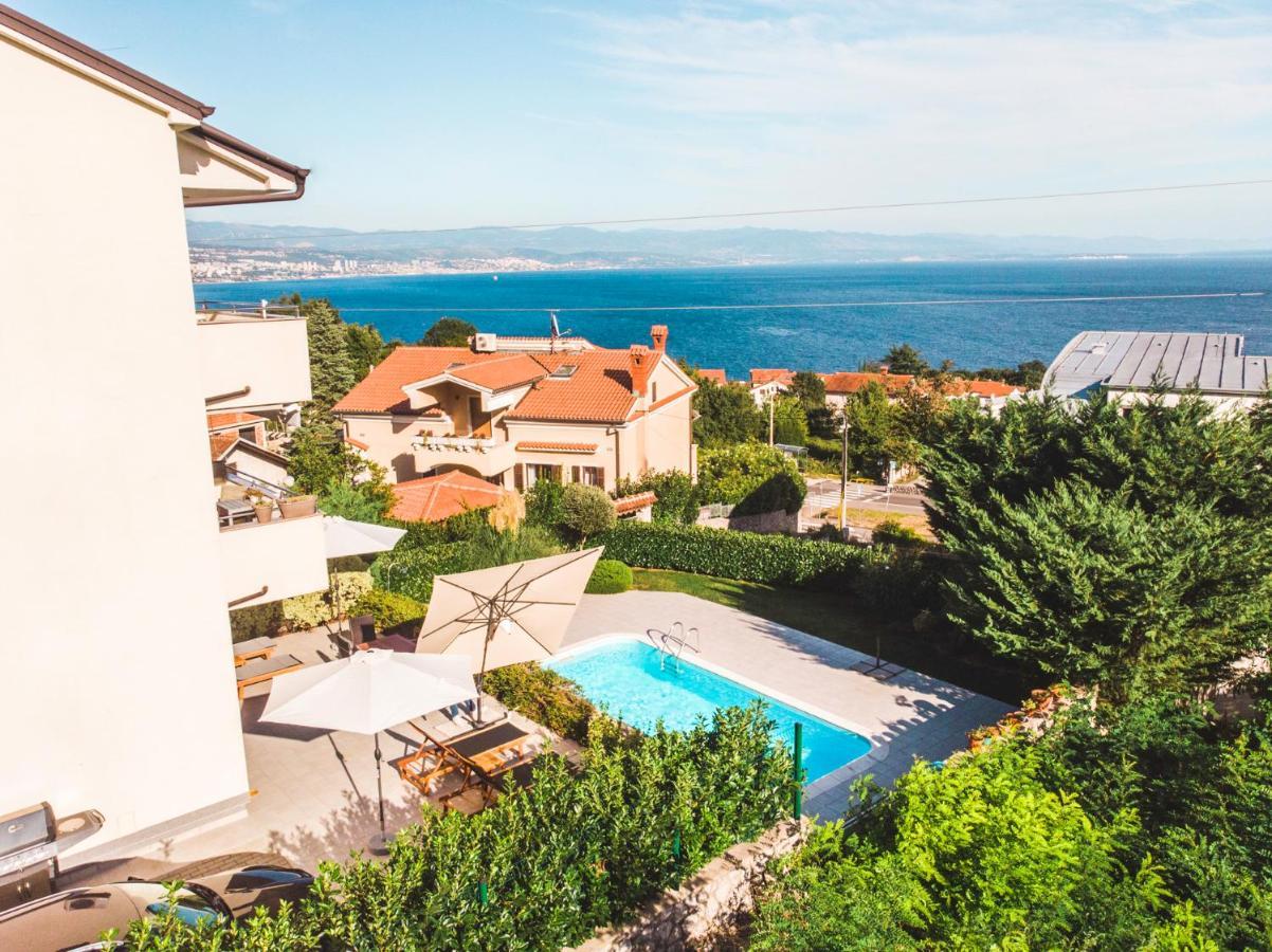 Panoramic Apartment Sea View And Pool Opatija Ičići Exteriör bild